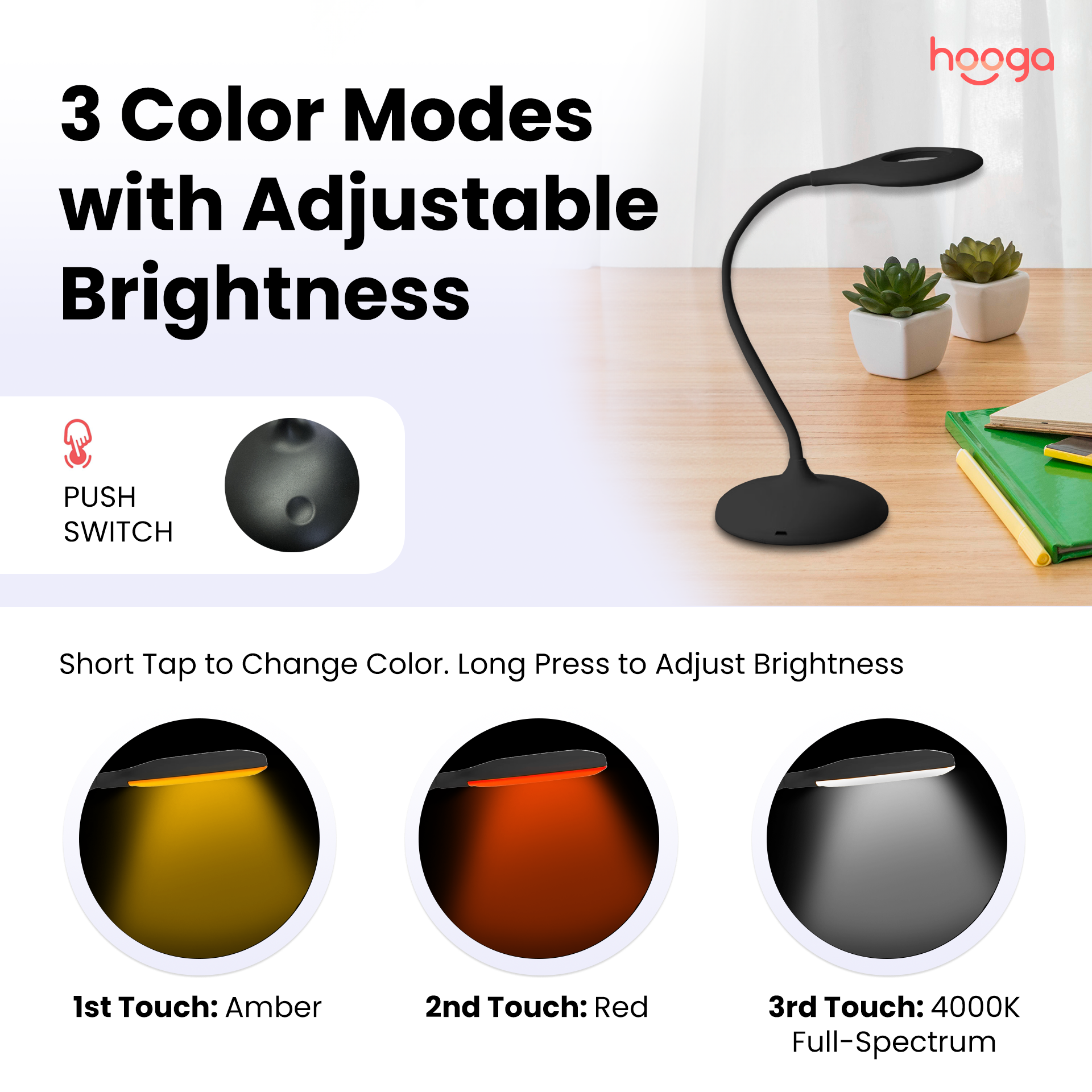 Hooga Health Tri-Color Desk Lamp