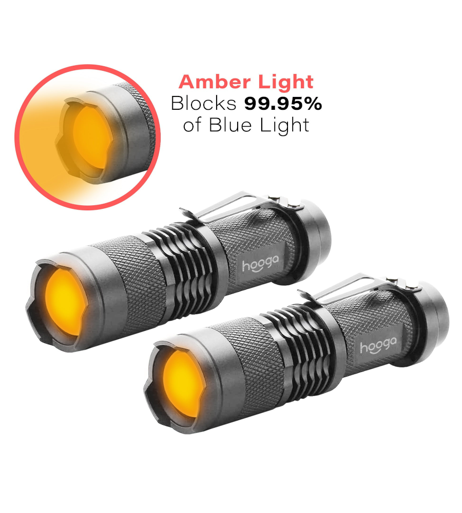 Hooga Health Blue Blocking Amber Flashlight 2-pack