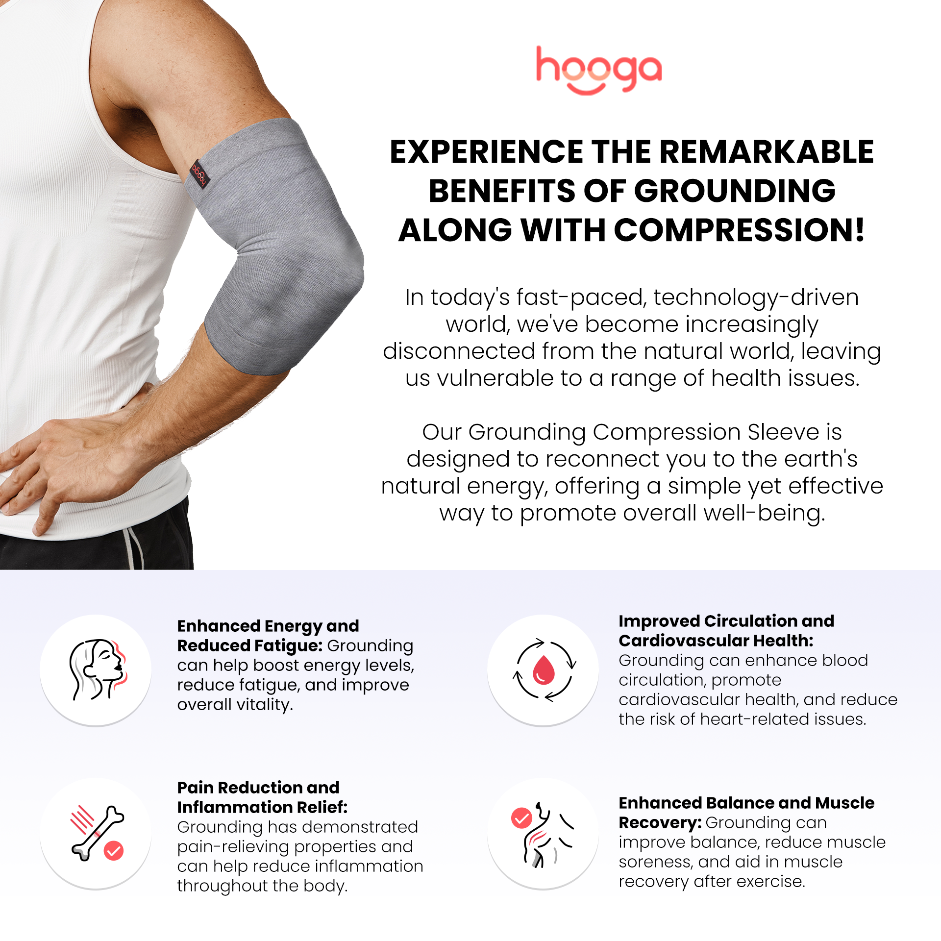 Hooga Health Grounding Compression Sleeve