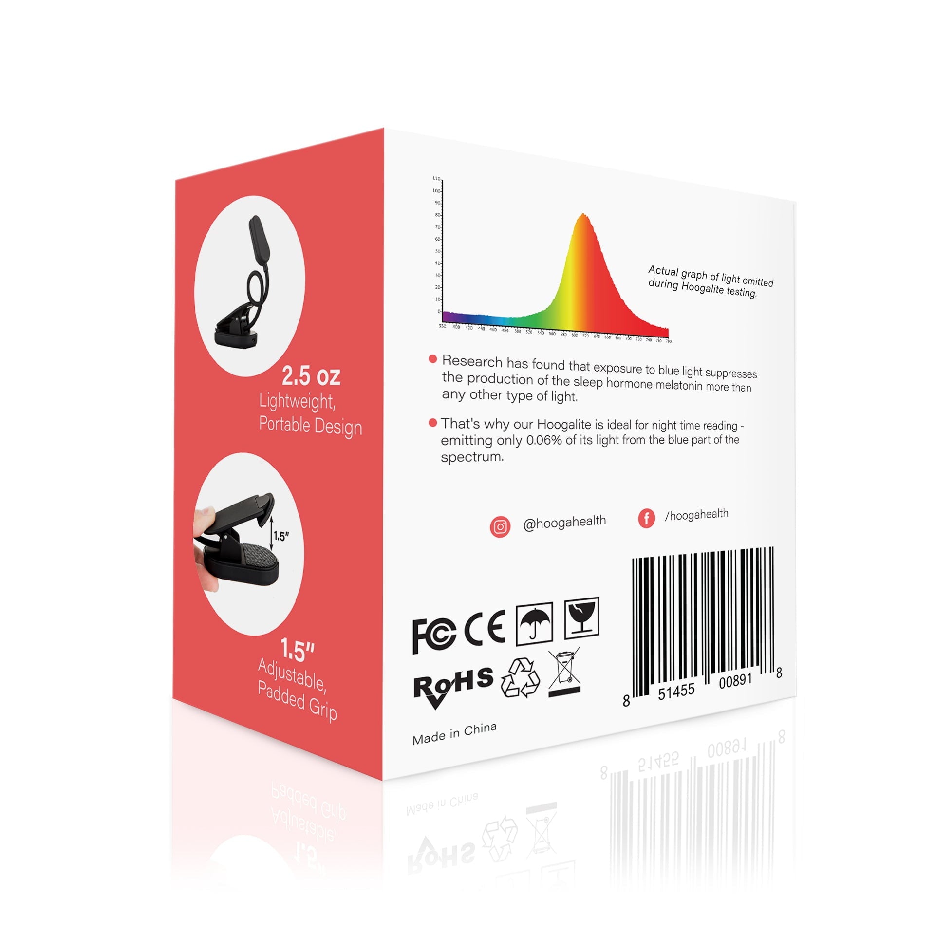 Hooga Health Amber Clip-On Book Light