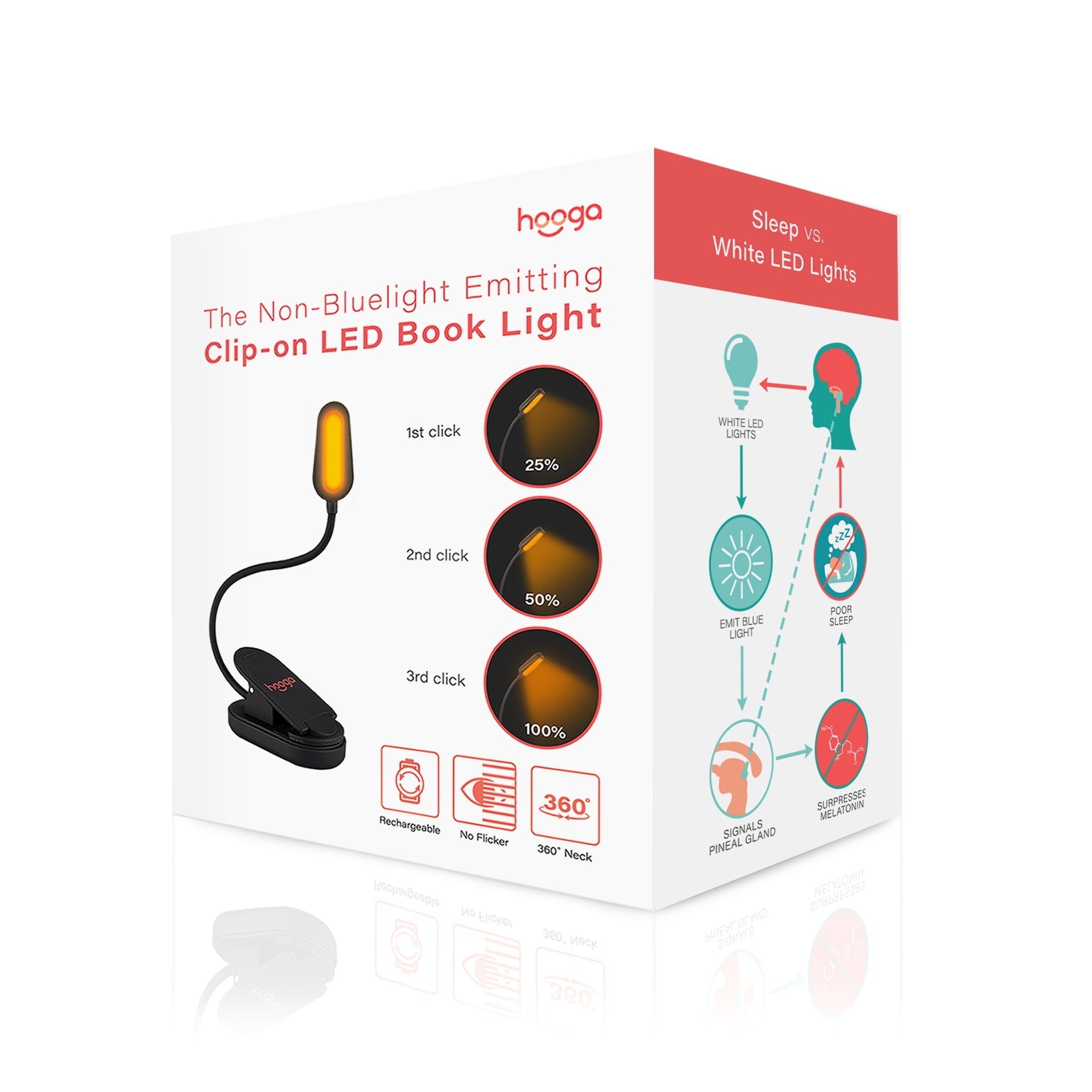 Hooga Health Amber Clip-On Book Light