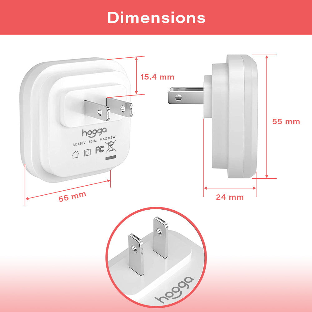 Hooga Health Amber Plug-in Night Lights (6pk)