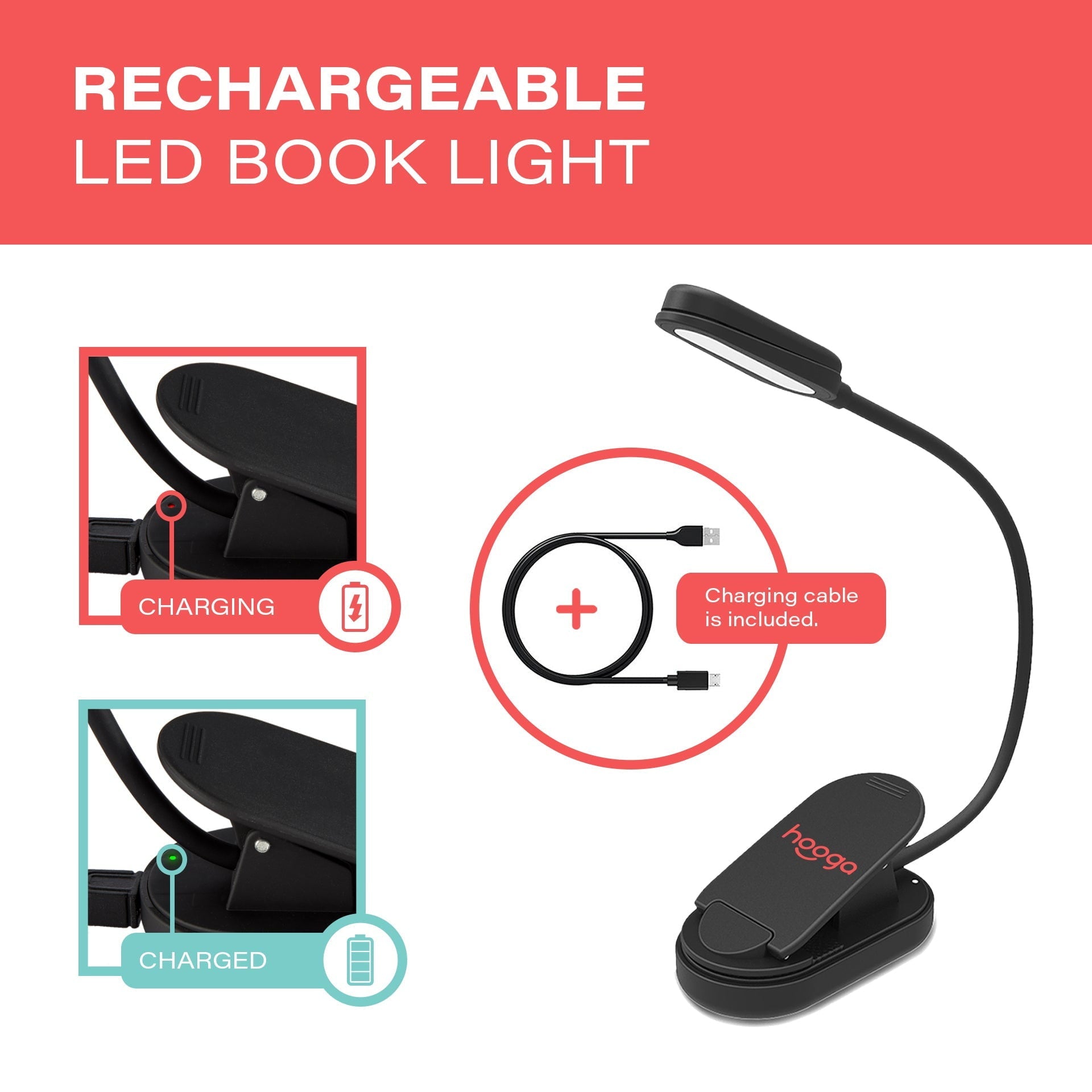 Hooga Health Amber Clip-On Book Light