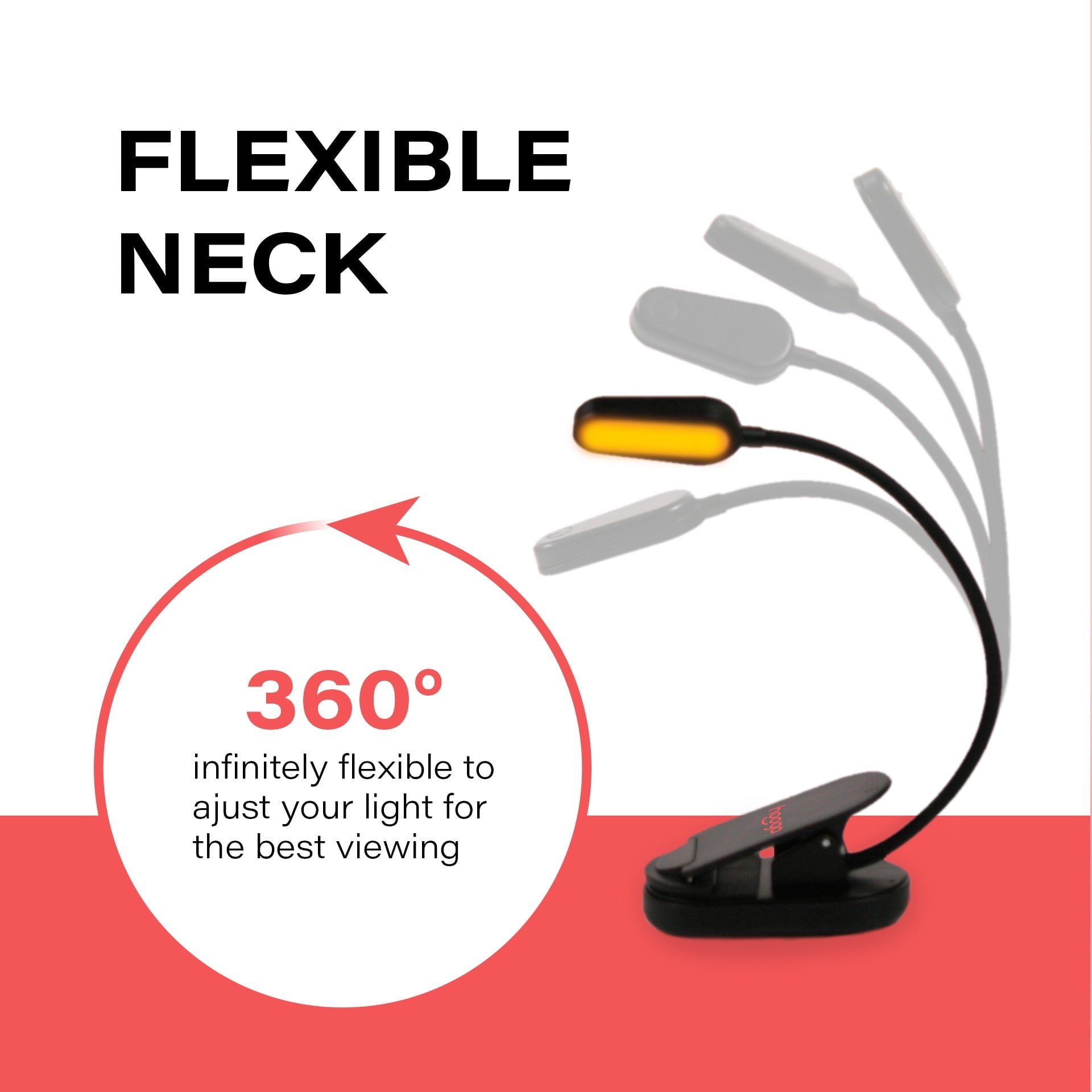 Hooga Health Amber Clip-On Book Light