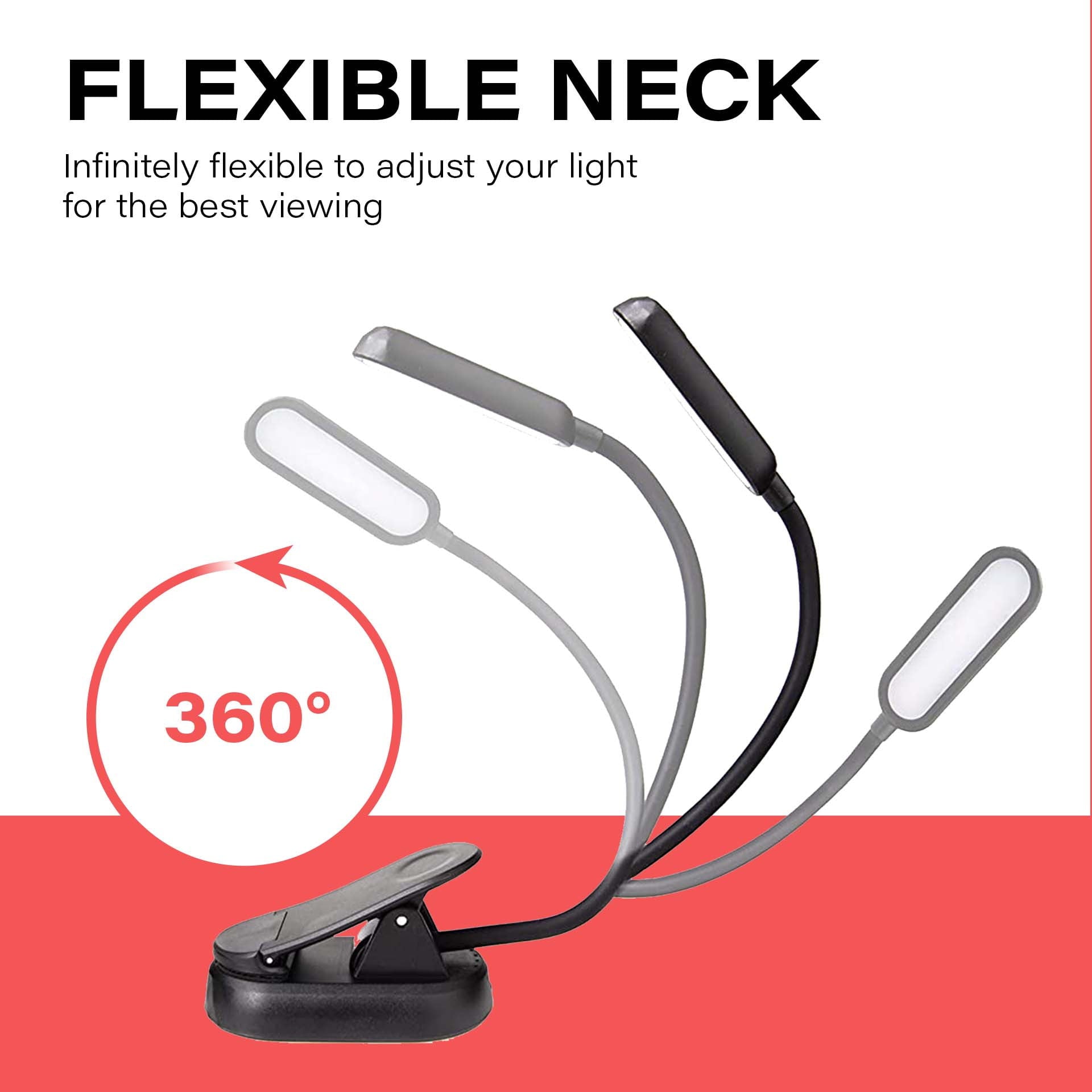 Hooga Health Amber & Red Clip-On Book Light