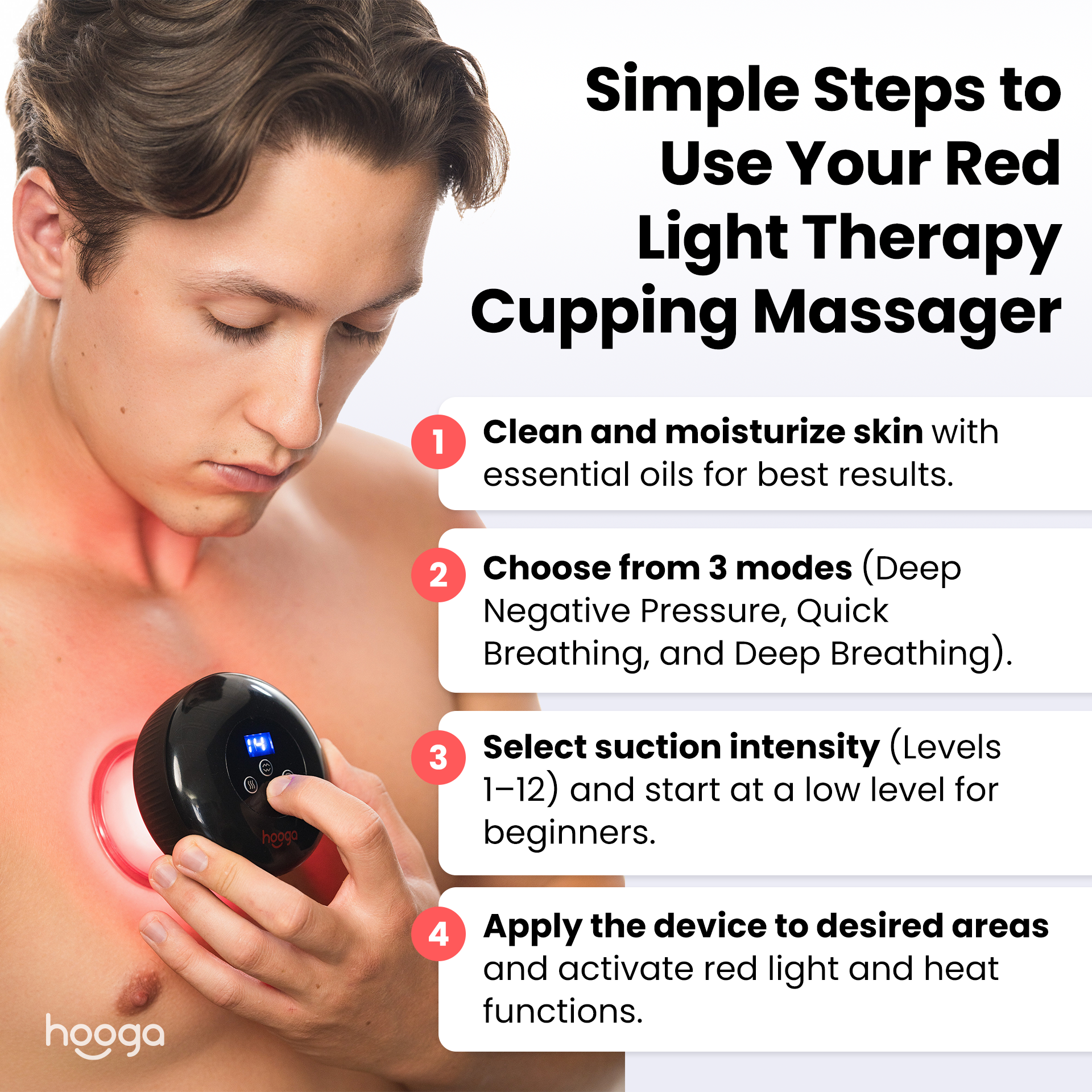 Hooga Health Red Light Therapy Smart Cupping Massager