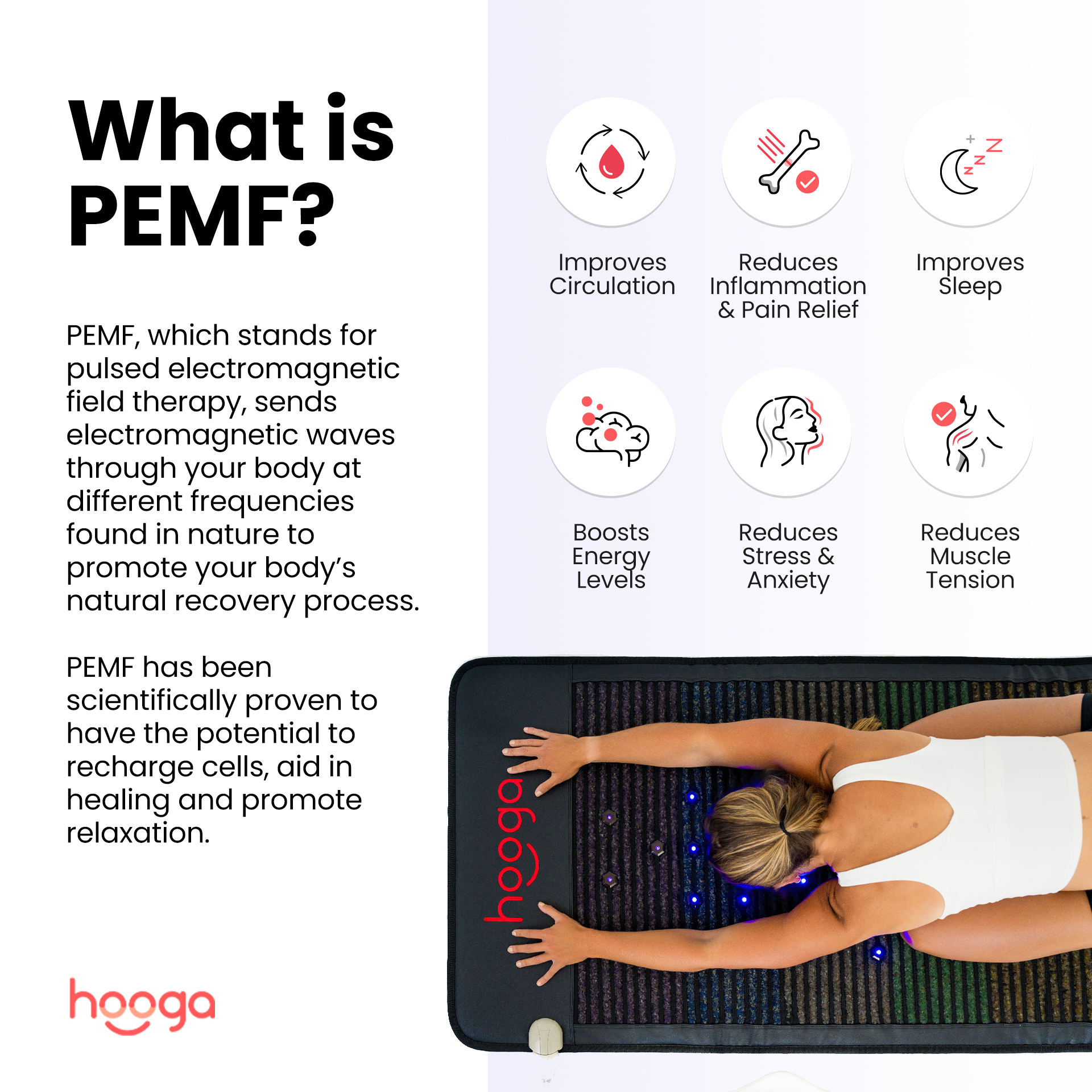 Hooga Health PEMF Chakra Mat with Infrared Heat